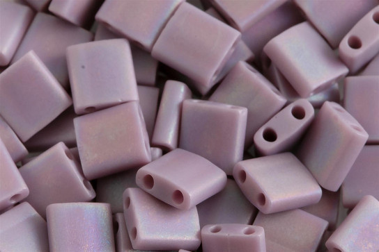 TL0410FR  Matte Op Mauve AB 5x5x1,9mm Miyuki Tila Beads
