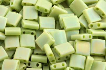 TL0416FR  Matte Op Chartreuse AB 5x5x1.9mm Miyuki Tila Beads