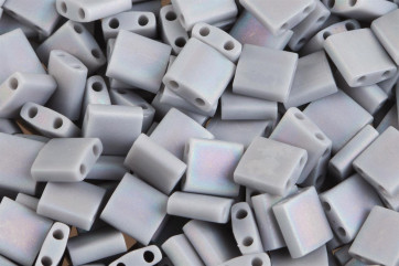 TL0498FR  Matte Opaque Gray AB 5x5x1,9mm Miyuki Tila Beads