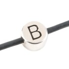Letter Bead B antique silver 7mm silver plated
