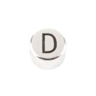 Letter bead Letter D antique silver 7mm silver plated 999°