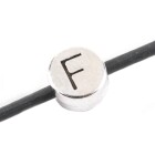 Perle Lettre F argent antique 7mm argenté