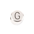 Perle Lettre G argent antique 7mm argenté