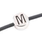 Perle Lettre M argent antique 7mm argenté