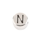 Letter bead Letter N antique silver 7mm silver plated 999°