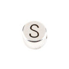 Letter bead Letter S antique silver 7mm silver plated 999°