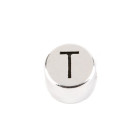 Letter bead Letter T antique silver 7mm silver plated 999°