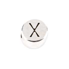 Letter bead Letter X antique silver 7mm silver plated...