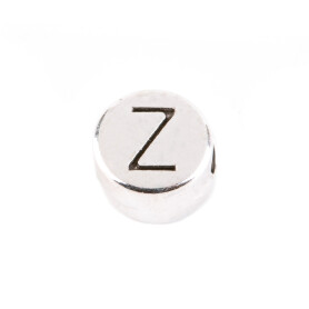 Letter Bead Z antique silver 7mm silver plated