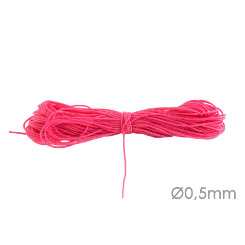Cordón de poliéster con cinta de Macrame Ø0,5mm Rosa oscuro