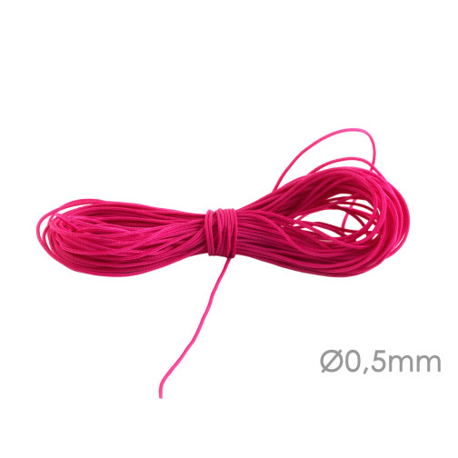 Macrame ribbon jewellery cord Ø0.5mm Fuchsia