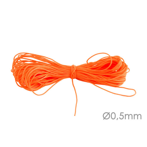 Macrame ribbon jewellery cord Ø0.5mm Orange
