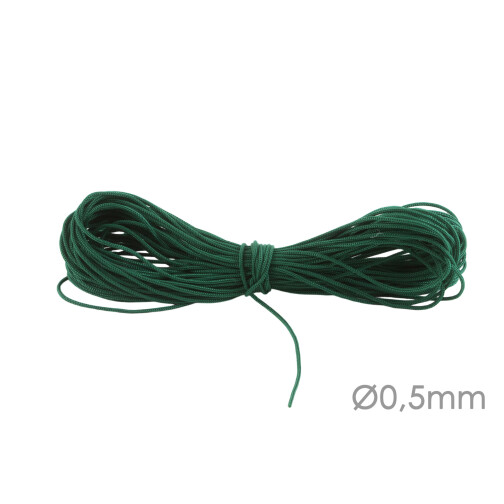 Cordón de poliéster con cinta de Macrame Ø0,5mm Verde oscuro