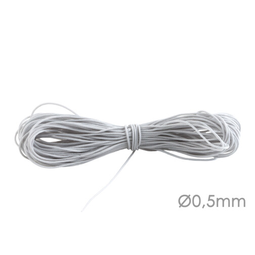 Macrame ribbon jewellery cord Ø0.5mm Light Grey