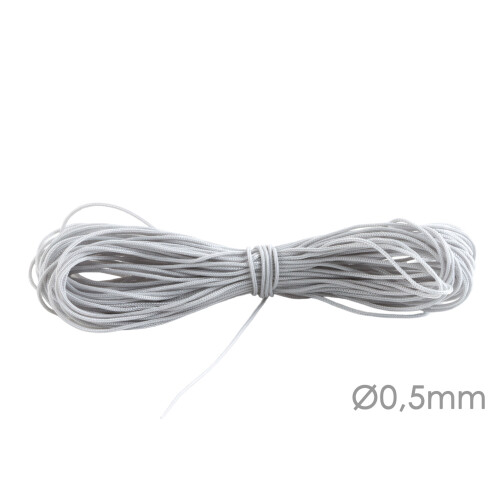 Cordón de poliéster con cinta de Macrame Ø0,5mm Gris claro
