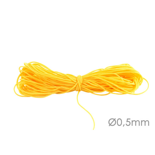 Macrame ribbon jewellery cord Ø0.5mm Yellow