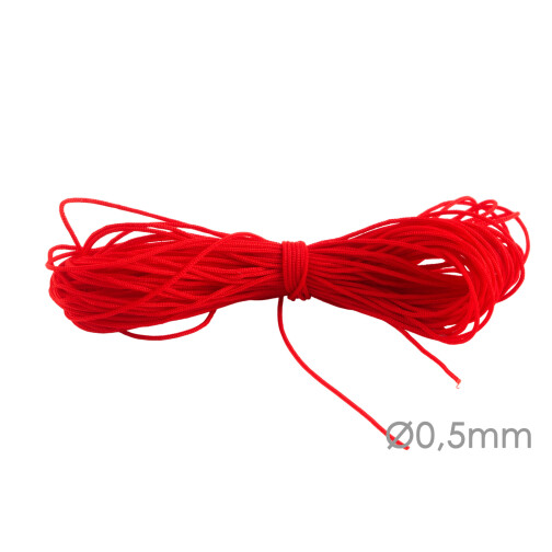 Macrame ribbon jewellery cord Ø0.5mm Red