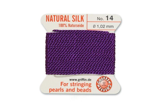GRIFFIN seta perlata Ametista N°14 ø1,02mm