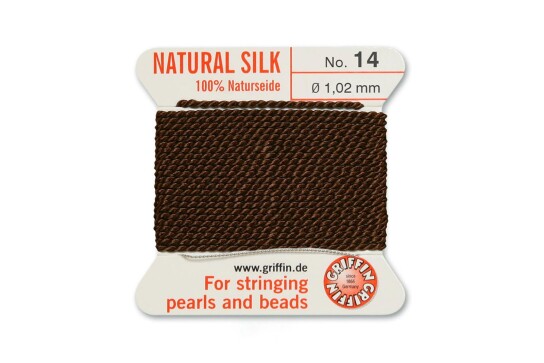 GRIFFIN seta perlata Marrone N°14 ø1,02mm