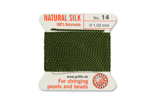 GRIFFIN soie pour perles Olive N°14 ø1,02mm