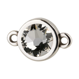 Connector silver antique 10mm with Crystal stone in...