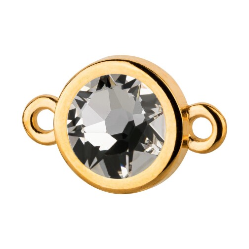 Conector oro 10mm con piedra de cristal en Crystal 7mm 24K chapado oro