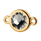 Conector oro 10mm con piedra de cristal en Crystal 7mm 24K chapado oro