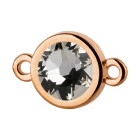 Bedel roségoud 10mm met kristallen steen in Crystal 7mm 24K roségoud verguld