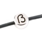 Letter Bead ß antique silver 7mm silver plated