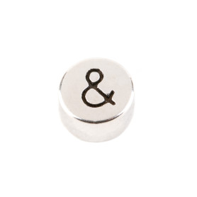 Letter bead Symbol & antique silver 7mm silver plated...