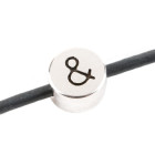 Perle lettre Symbole & argent antique 7mm argenté 999°