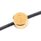Letter bead Number 0 gold 7mm 24K gold plated