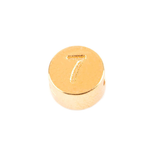 Buchstabenperle Zahl 7 gold 7mm 24K vergoldet