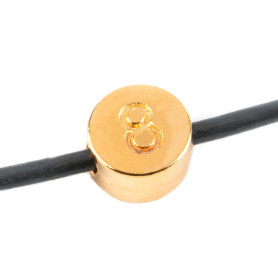 Letter bead Number 8 gold 7mm 24K gold plated