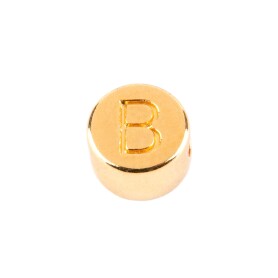 Letter Bead B gold 7mm gold plated