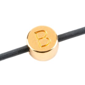 Letter Bead B gold 7mm gold plated