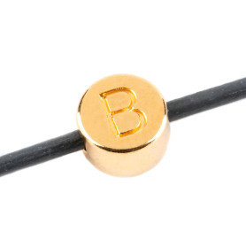 Buchstabenperle Buchstabe B gold 7mm 24K vergoldet