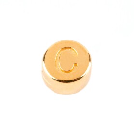 Letter Bead C gold 7mm gold plated