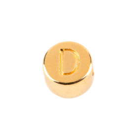 Buchstabenperle Buchstabe D gold 7mm 24K vergoldet