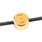 Letter Bead E gold 7mm gold plated