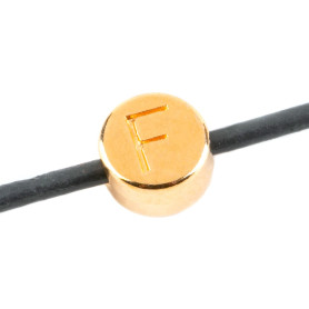 Buchstabenperle Buchstabe F gold 7mm 24K vergoldet