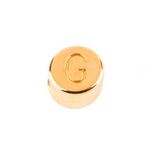 Lettera perlina G oro 7mm placcato oro