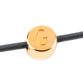 Buchstabenperle Buchstabe G gold 7mm 24K vergoldet