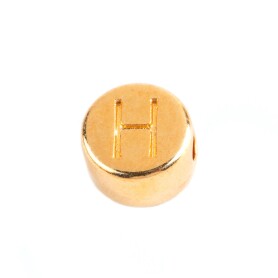 Letter Bead H gold 7mm gold plated