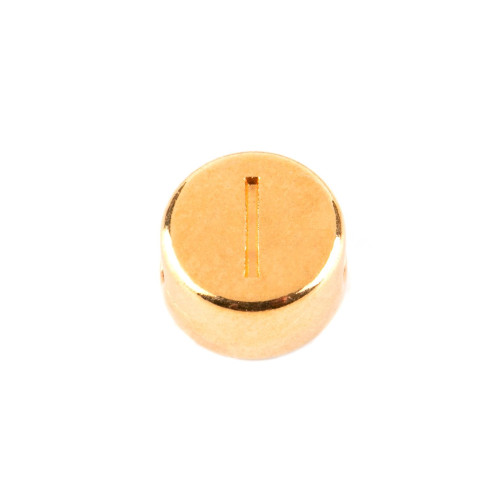 Perle lettre Chiffre 0 or 7mm plaqué or 24K