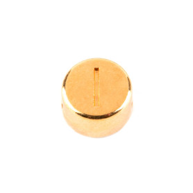 Letter bead Letter I gold 7mm 24K gold plated