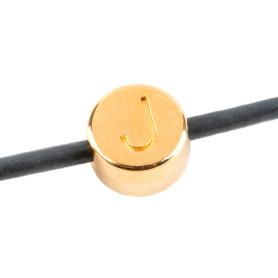 Buchstabenperle Buchstabe J gold 7mm 24K vergoldet