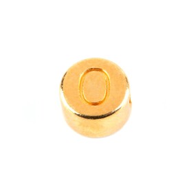 Letter Bead O gold 7mm gold plated