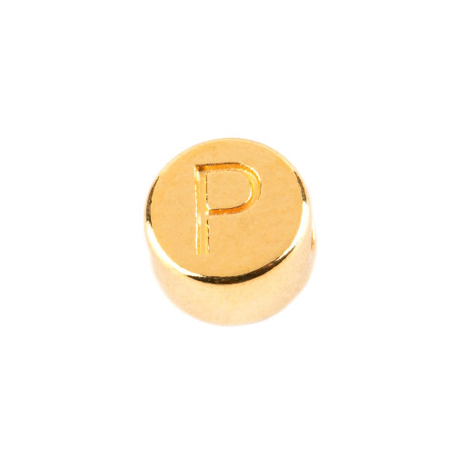 Letterkraal Letter P goud 7mm 24K verguld