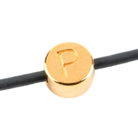 Letterkraal Letter P goud 7mm 24K verguld
